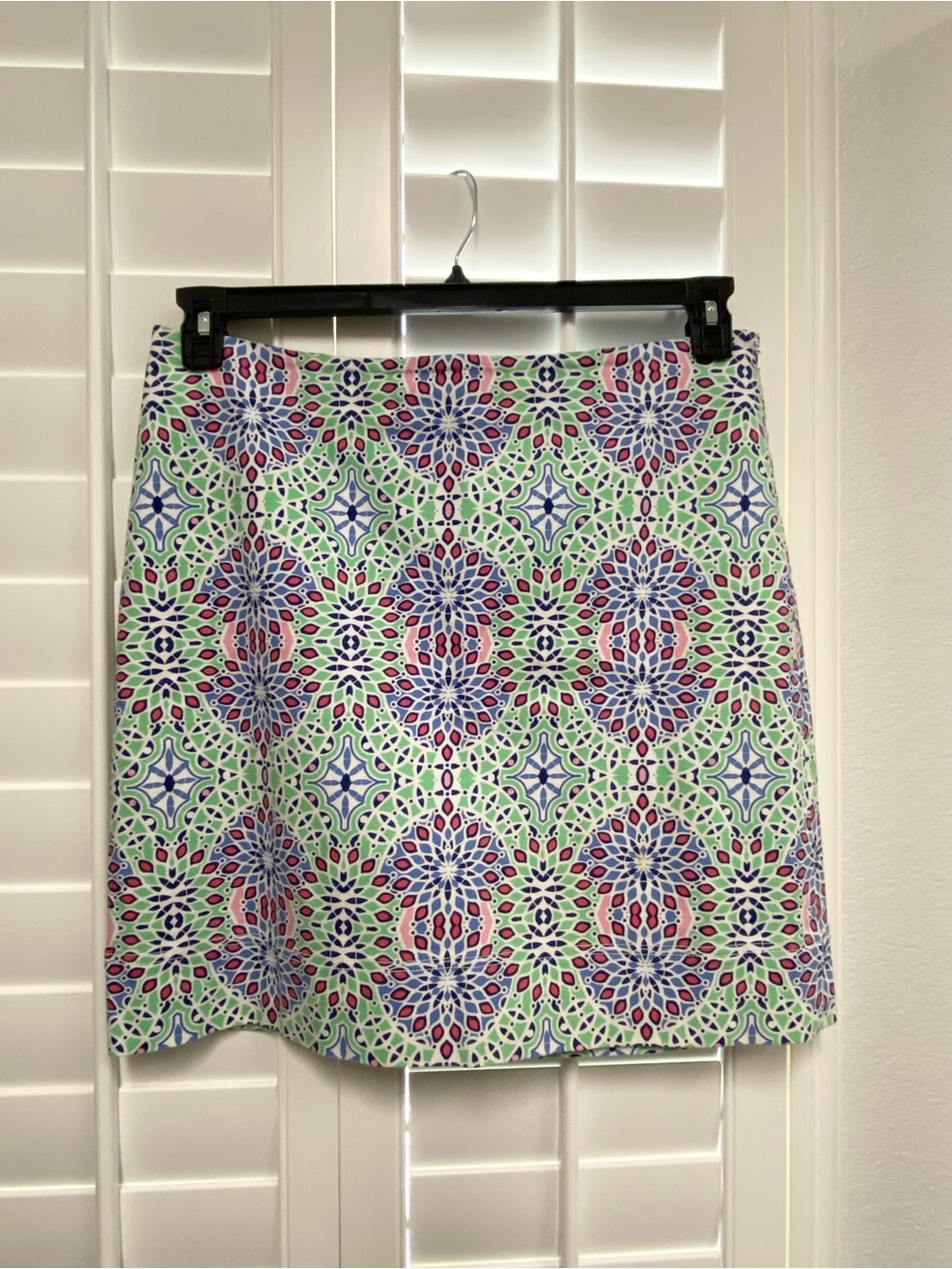 Talbots Printed A-Line Skirt with side zipper Size 12